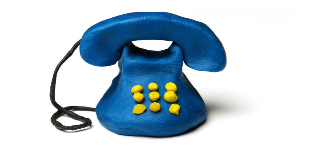 Blue plasticine phone.