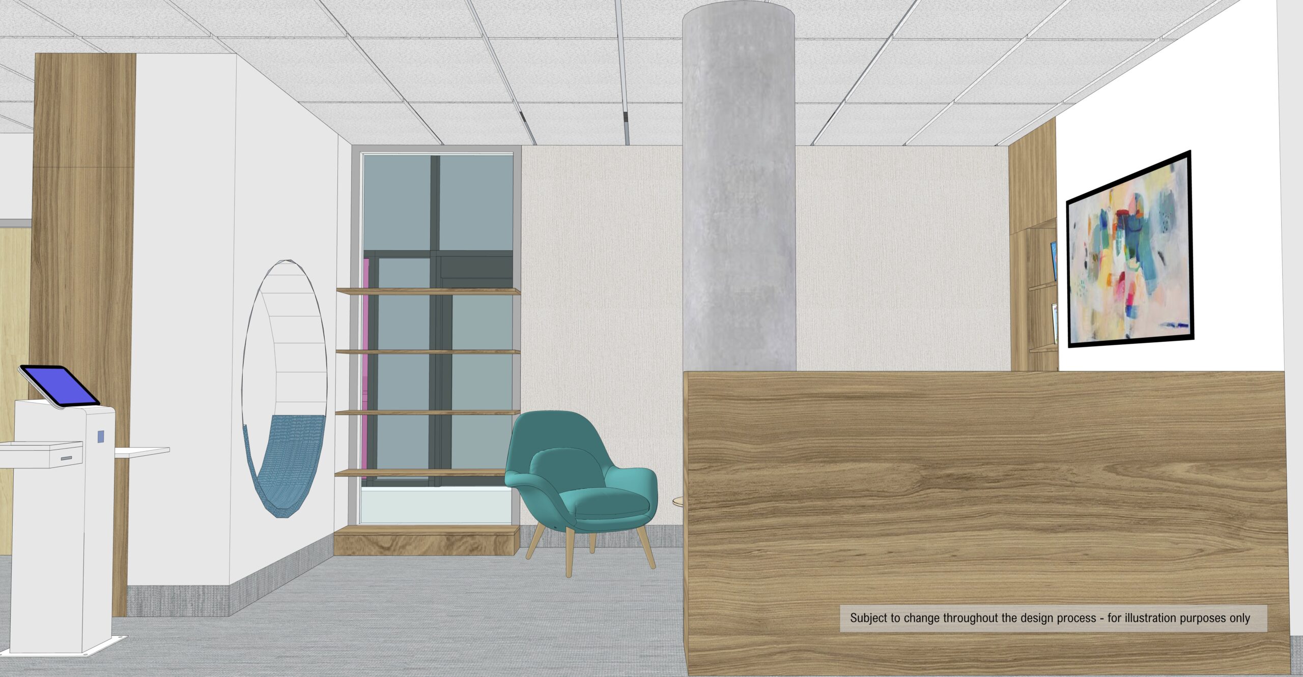 A rendering of the Family Resource Library to be added to the New Grandview Kids