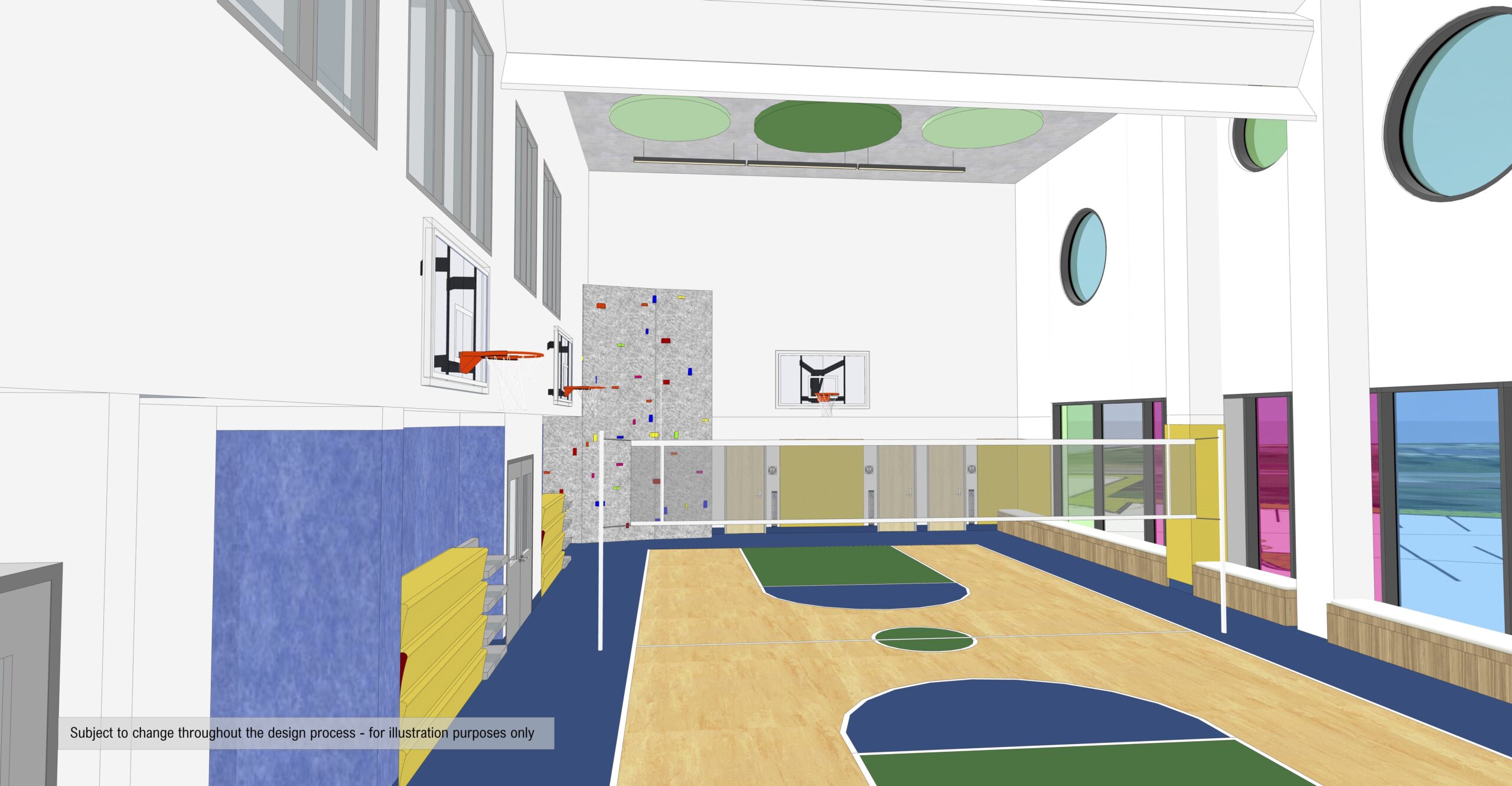 A rendering fo the gym to be built in the new Grandview Kids