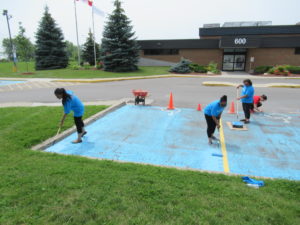 painting parking spots