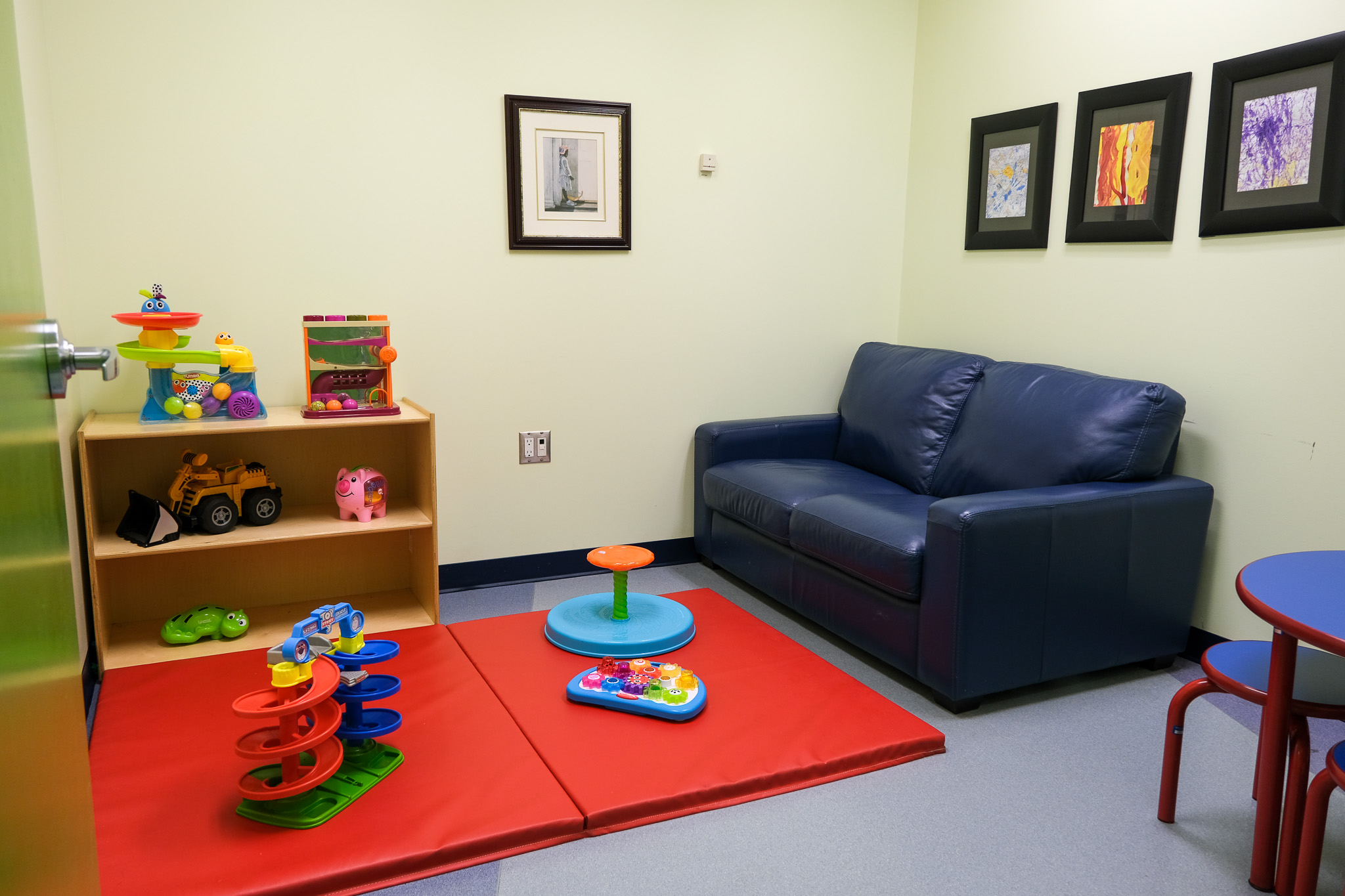 A treatment space set up with toys.