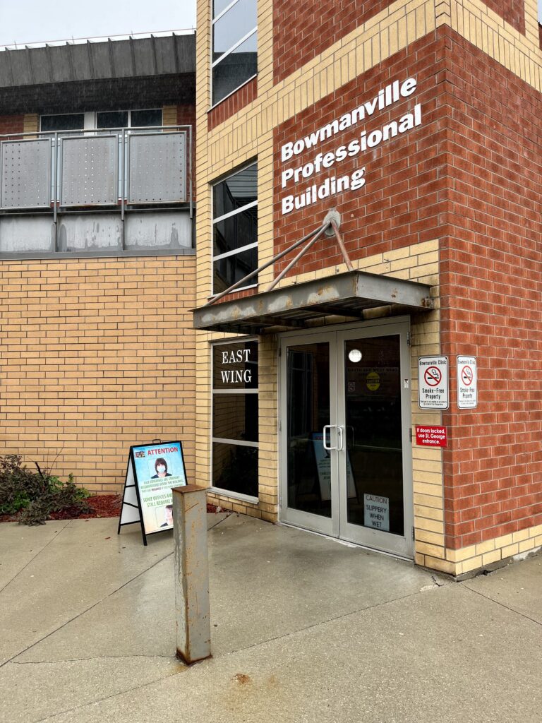 East Wing entrance to the Bowmanville Health Centre from King Street,