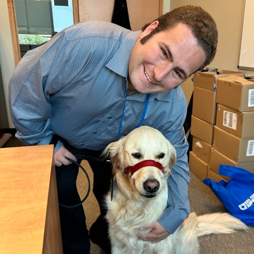 Mitchell Daniels, Ability Acceptance Presenter and his Service Dog, Sasha