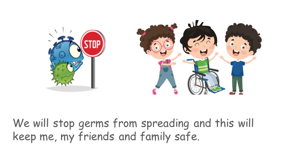 We will stop germs from spreading and this will keep me, my friends and family safe.